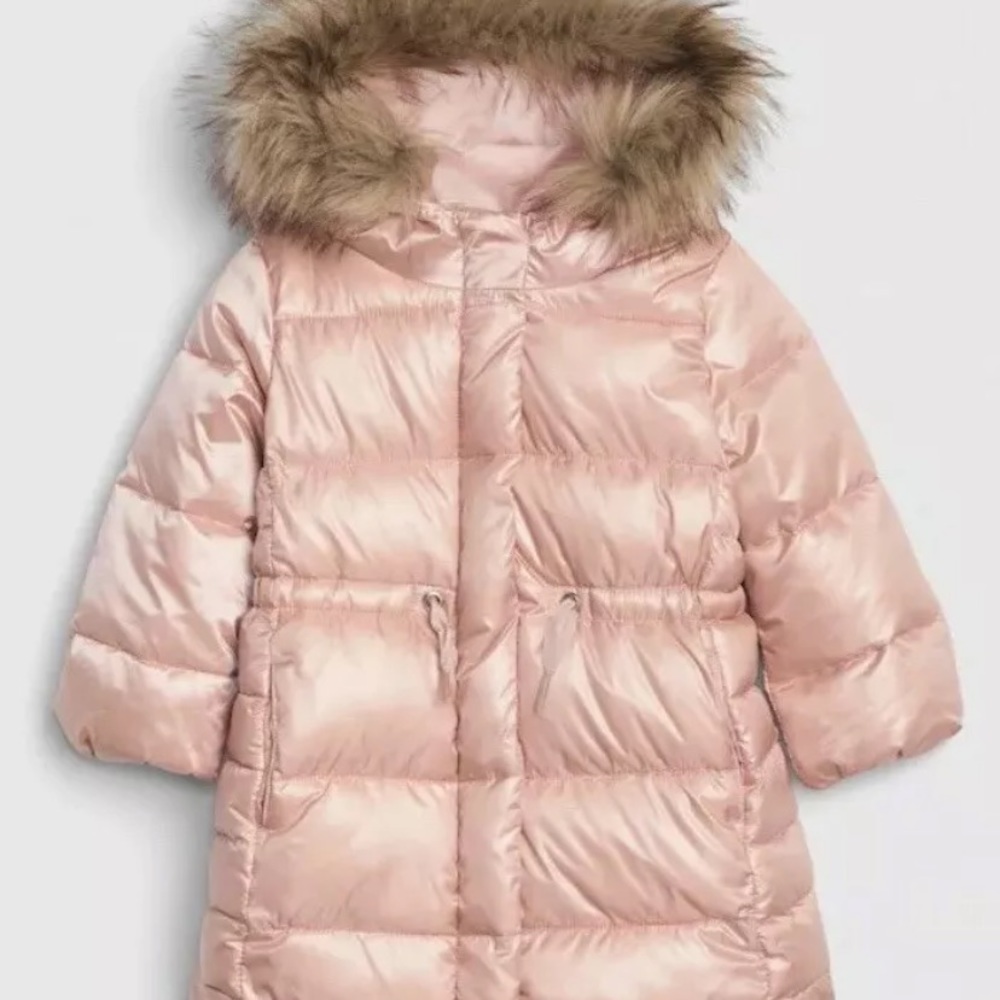 Gap Toddler down filled Long Puffer Pink NEW 2T